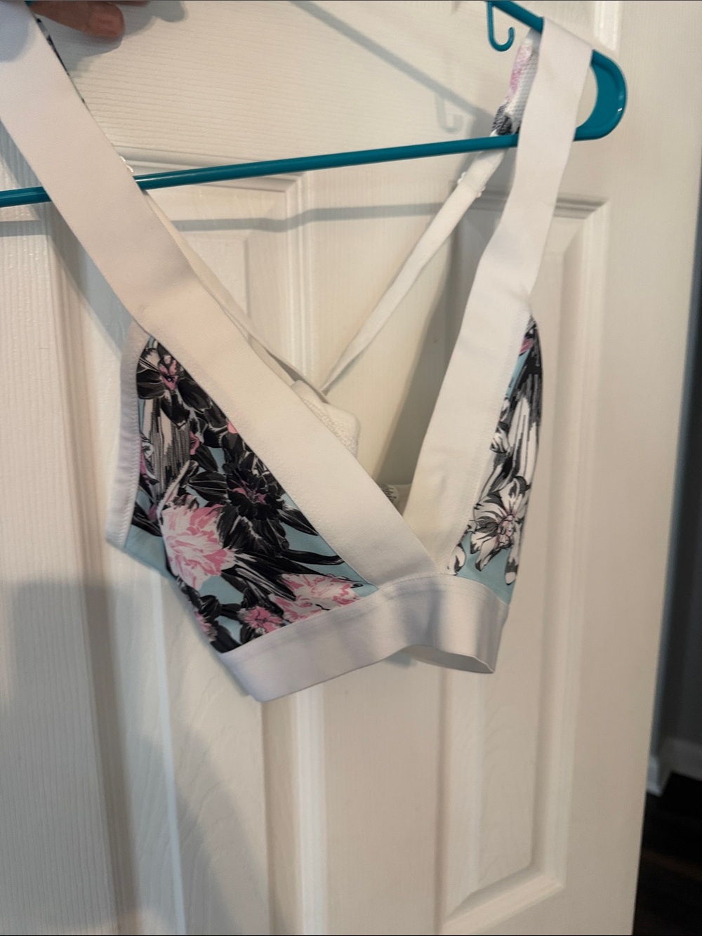 Floral Light Blue & White Supportive Bralette